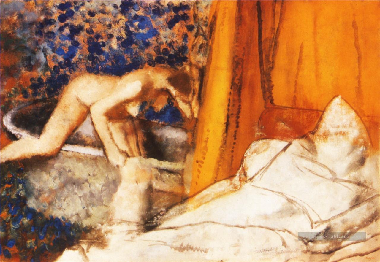 le bain 1890 Edgar Degas Peintures à l'huile